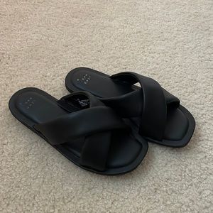 Cushioned Vegan Leather Slides